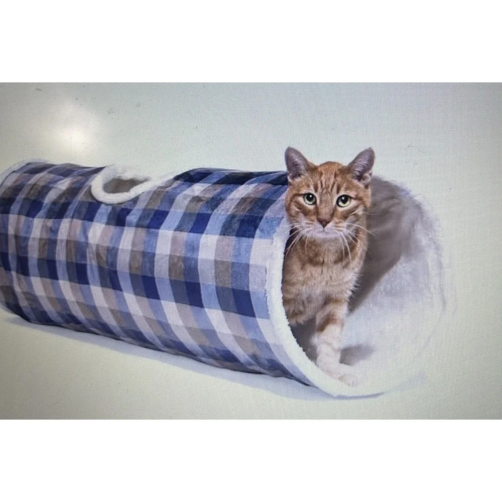 YOULY Plaid Cozy Cat Tunnel NEW